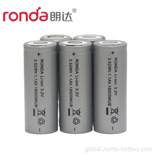 Cylindrical Cell IFR18500-1100mAh 3.2V Cylindrical LiFePO4 Battery Manufactory